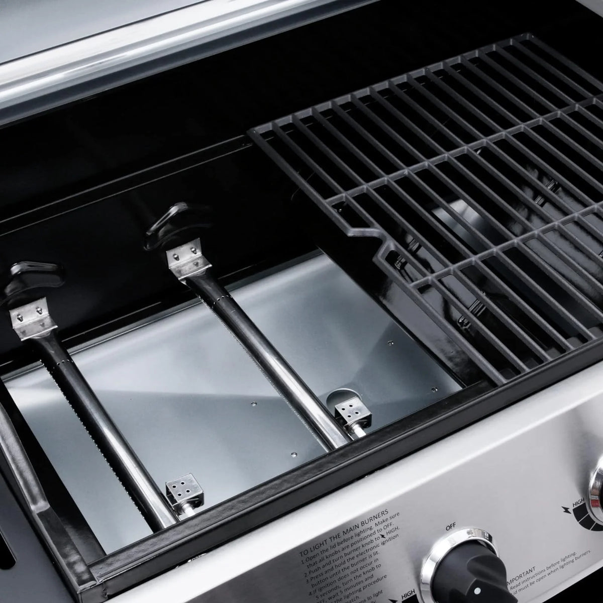 4-Burner Propane Gas Grill with Side Burner, Stainless Steel 60,000 BTU, Black F328386