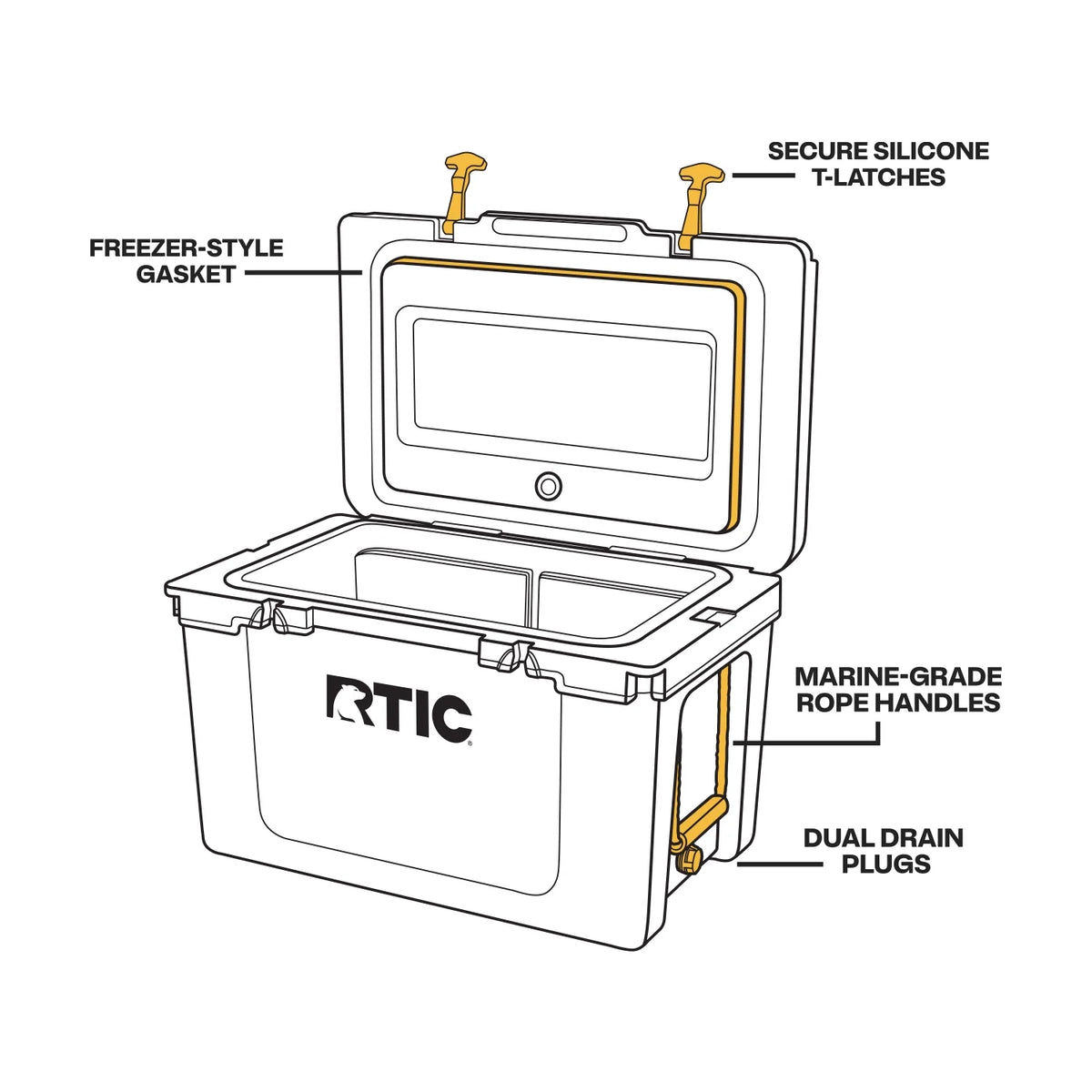 52 QT Ultra-Light Hard-Sided Ice Chest Cooler I3168