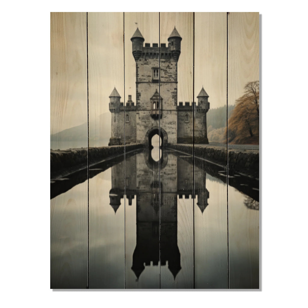 Natural Pine Wood Cityscapes Print R697189