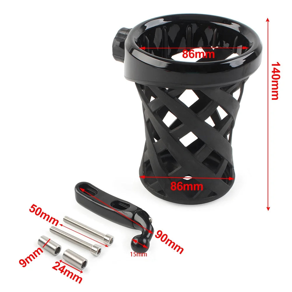 Motorcycle Handlebar Cup Holder with Mesh Basket Mount P399
