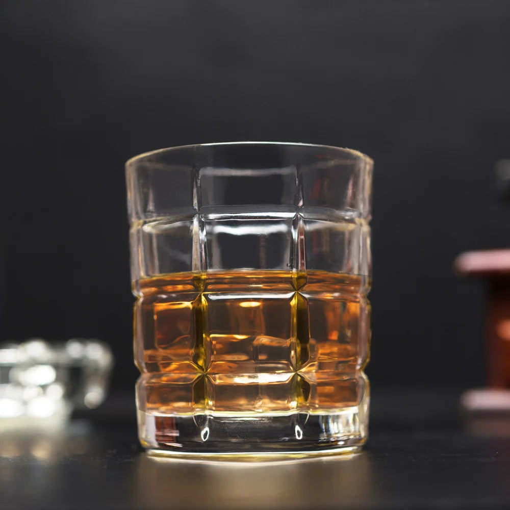 Clear Old Fashioned Whiskey Glasses Set of 4 F138