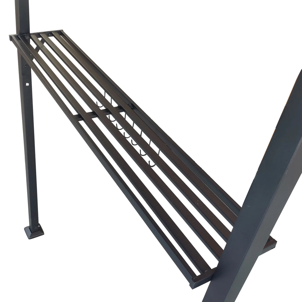 Brown Steel Frame Outdoor Grill Gazebo with Canopy R5288