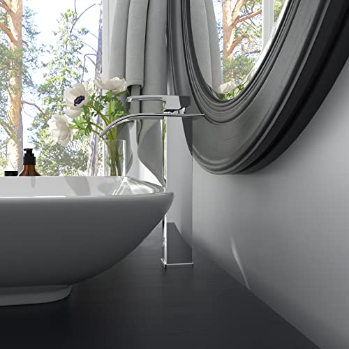 Waterfall Chrome Single Hole Bathroom Faucet with Pop up Drain Y44354