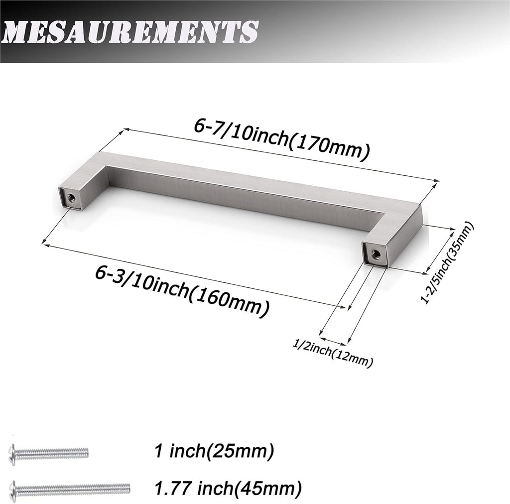 30 Pack Stainless Steel Square Corner Kitchen Cabinet Door Handles P19986