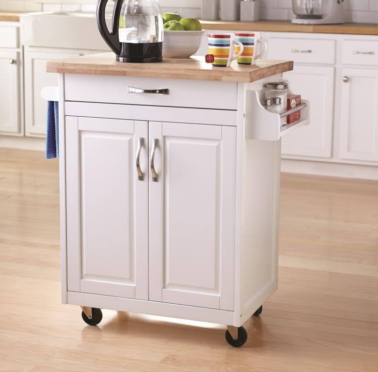 White Kitchen Island Cart Z398
