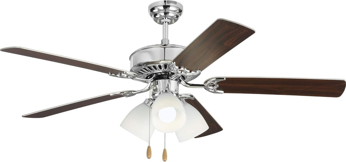 White Outdoor Ceiling Fan with 5 MDF Blades Y488931