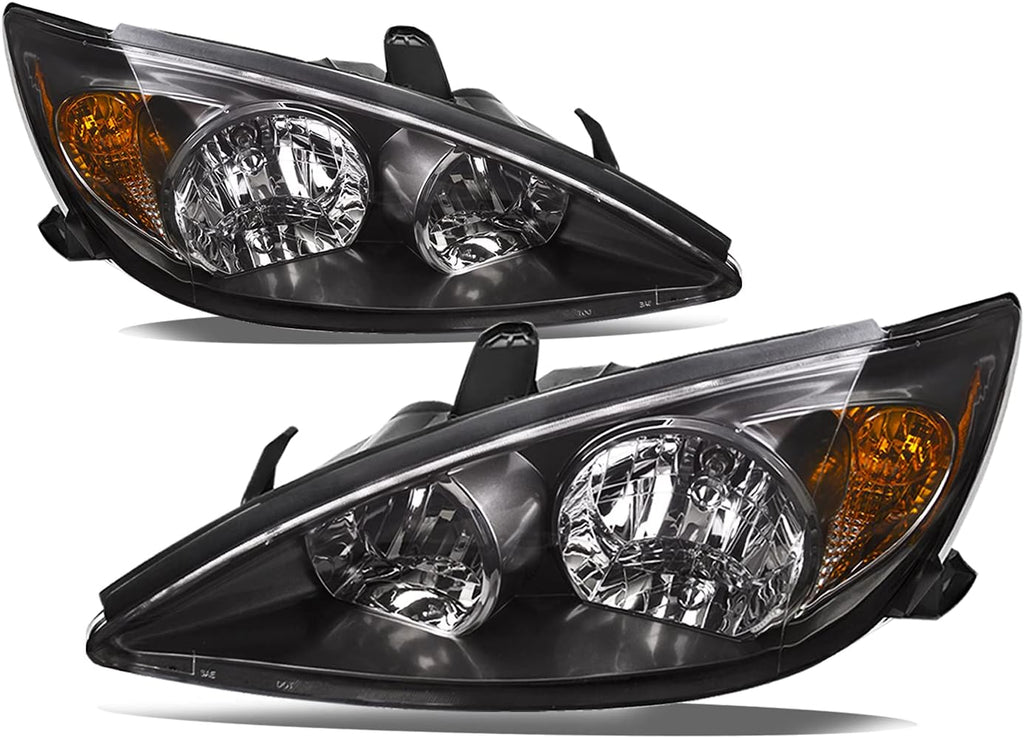 Headlight Assembly for 2002 2003 2004 Toyota Camry Black Housing K78621