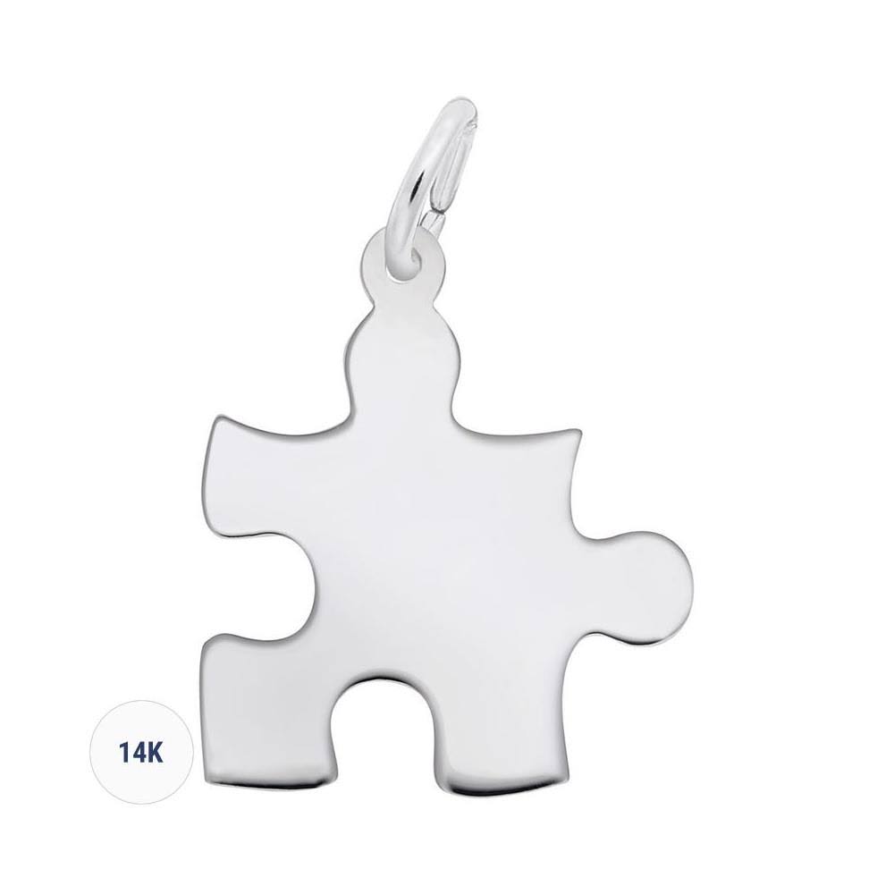 14K White Gold Puzzle Piece Charm L9510