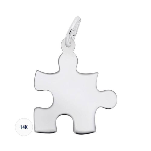 14K White Gold Puzzle Piece Charm L9510