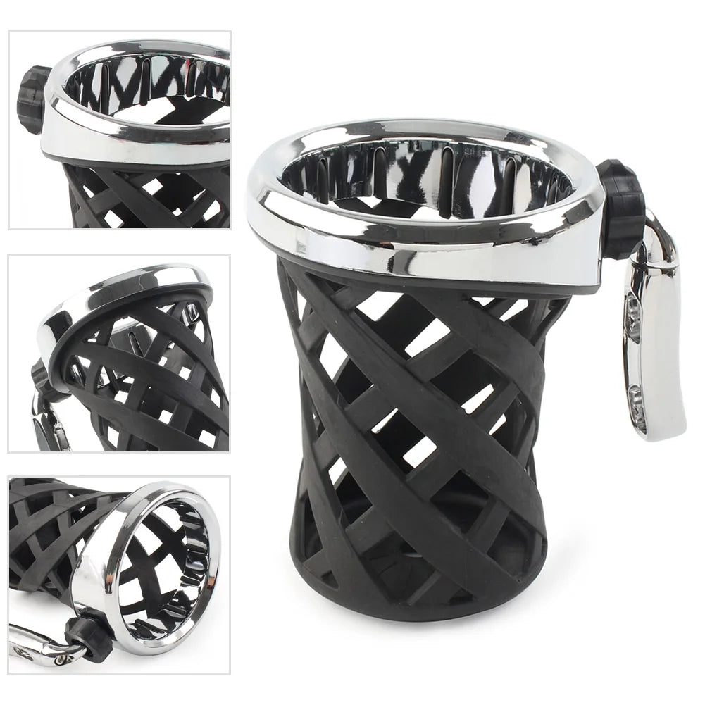 Motorcycle Handlebar Cup Holder with Mesh Basket Mount P399