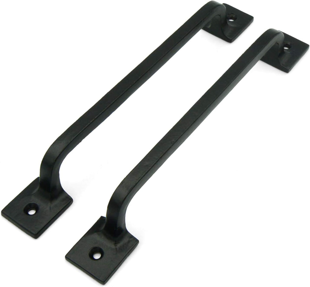 Black Cast Iron Pull Handles 12 inch Set of 2 T836