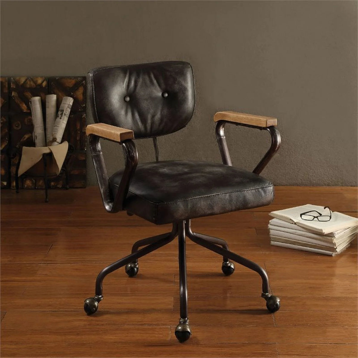 Wooden Writing Desk and Swivel Office Chair K309657
