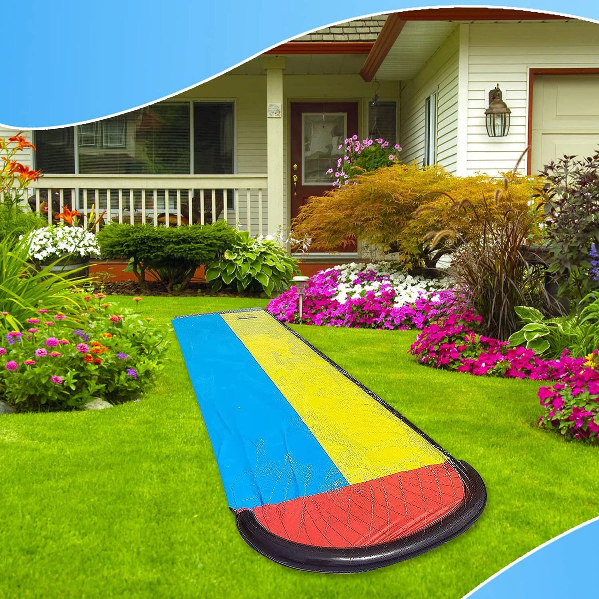 15.5Ft Inflatable Lawn Water Slide and Crash Pad A850
