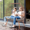 Double Egg Chair with Legs Wicker Egg Chair with Cushions E69362
