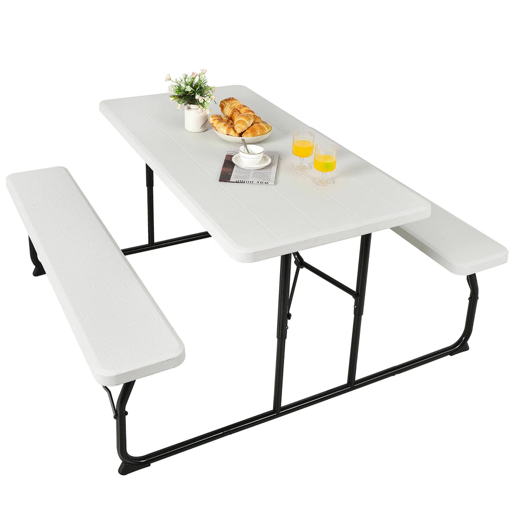 Folding Picnic Table Bench Set Grey D13559
