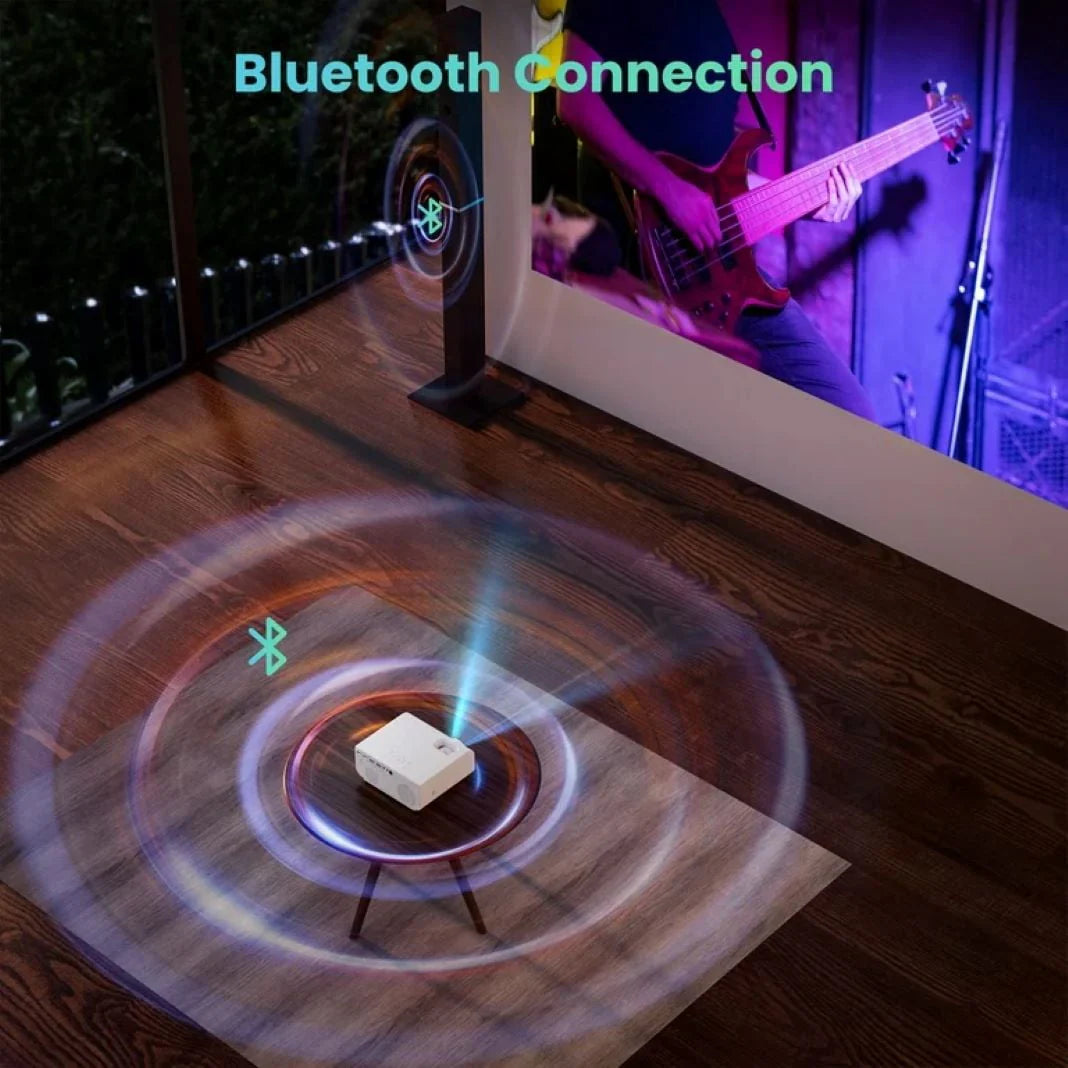 5G WiFi Bluetooth 1080P Projector with 100 Projector Screen V697226
