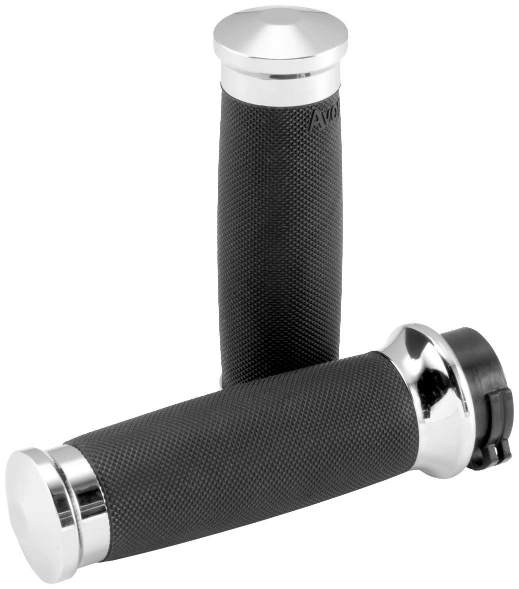 Custom Contour Grips with Cable Throttle Chrome D51379