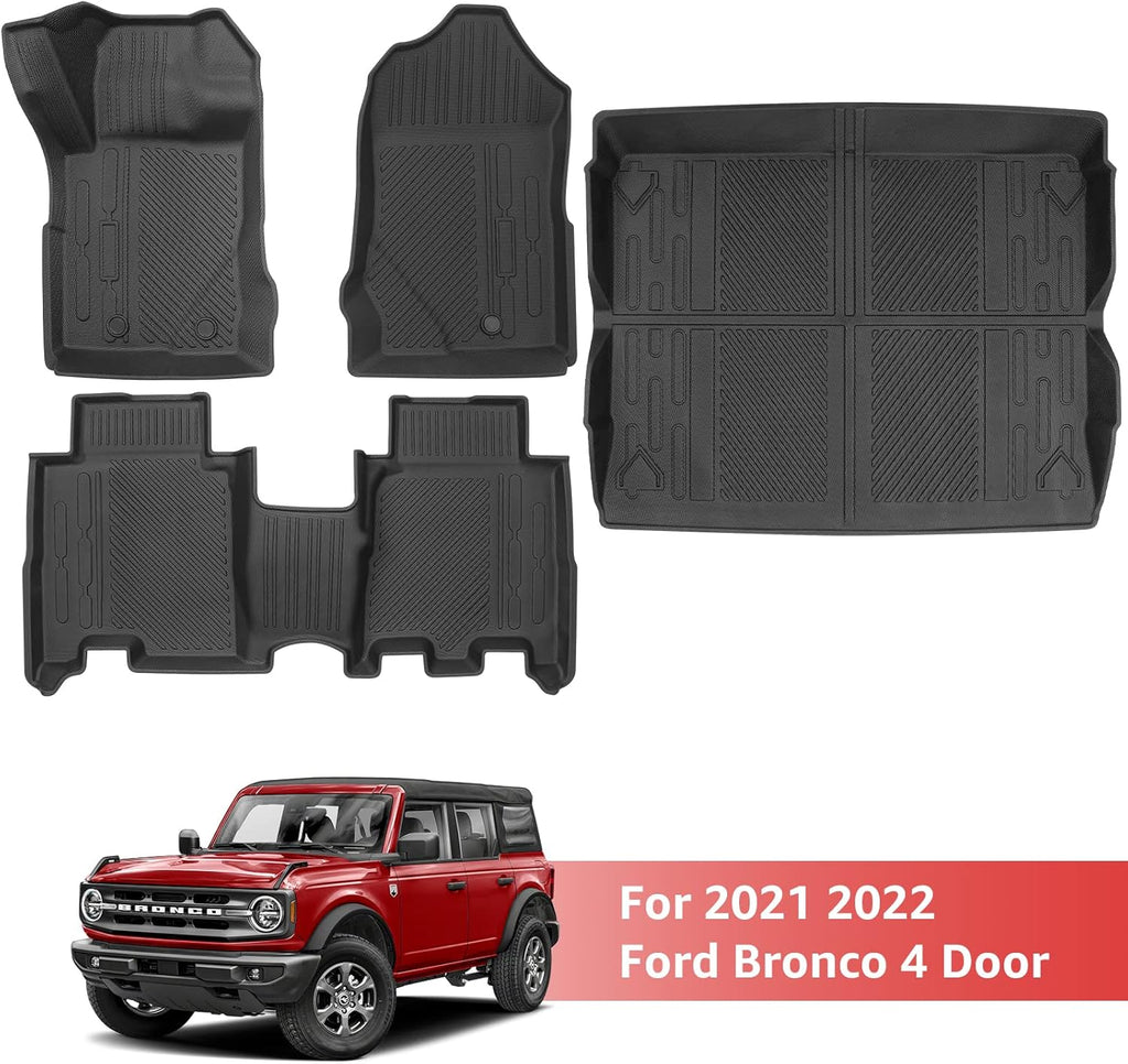 3D All-Weather Floor Liners Full Set for Ford Bronco 4 Door P8332