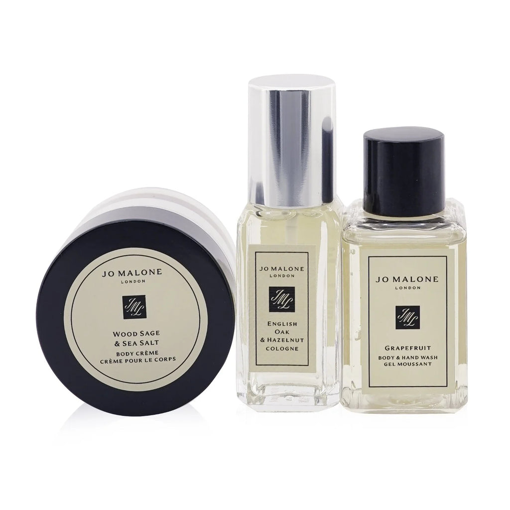 English Oak & Hazelnut Cologne 9ml, Grapefruit Body & Hand Wash 15ml, Wood Sage & Sea Salt Body Cream 15ml 3pcs Q798143