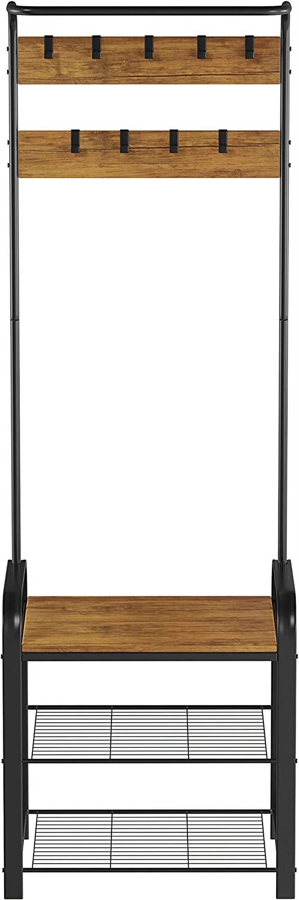 Metal Coat Rack and Storage Bench U950400
