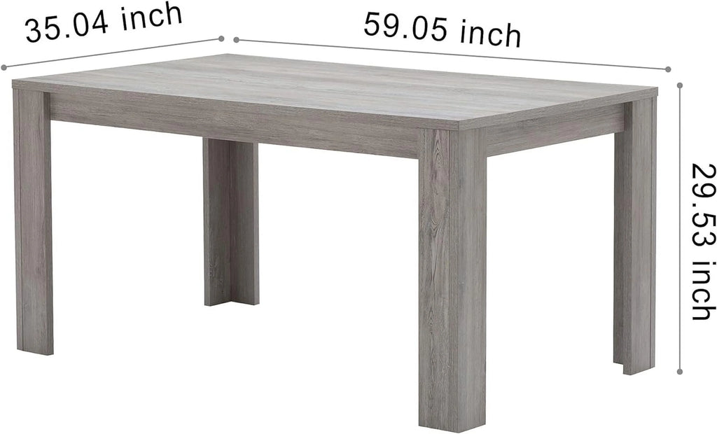 5-Piece Wooden Dining Table Set with 4 Velvet Blue Chairs Q632