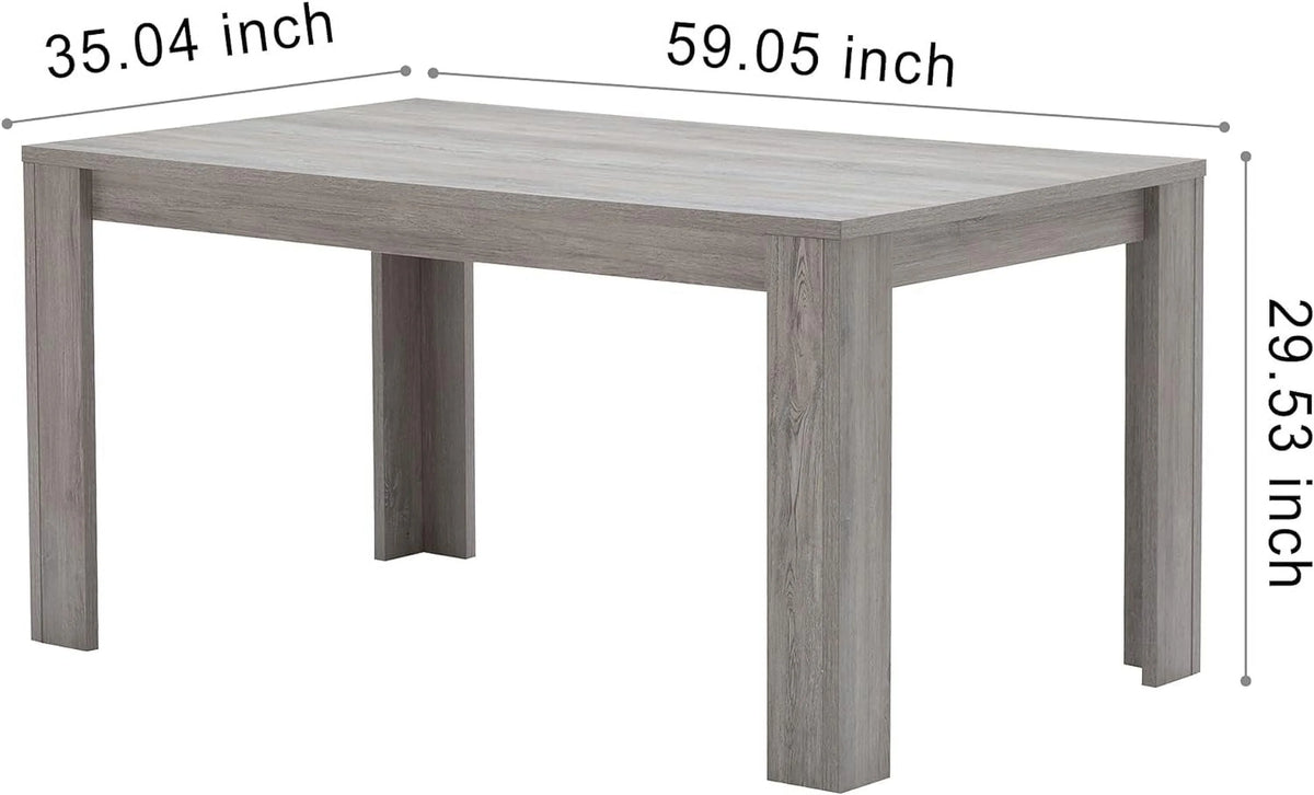 5-Piece Wooden Dining Table Set with 4 Velvet Blue Chairs Q632