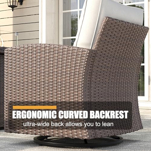 4 Piece Wicker Patio Furniture Set with Fire Pit Table Z2876