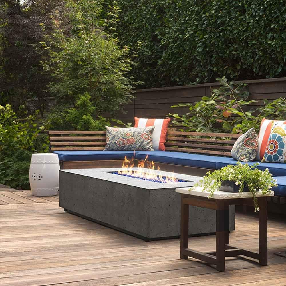Pewter 56x38-Inch Concrete Gas Fire Pit H40640
