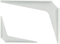 Pair Heavy-Duty 1/8" Steel Textured Powder-Coat White Finish Reversible Brackets with 45 Degree Notch (12" X 8") Pack of 2 Z79365