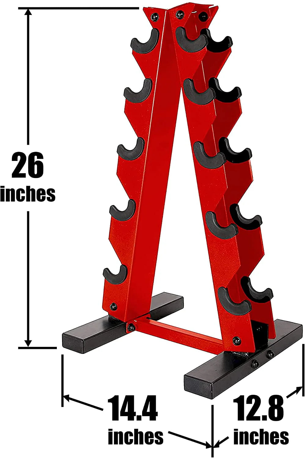 5-25 Lb. Rubber Coated Hex Dumbbell Set with Storage Rack N57976