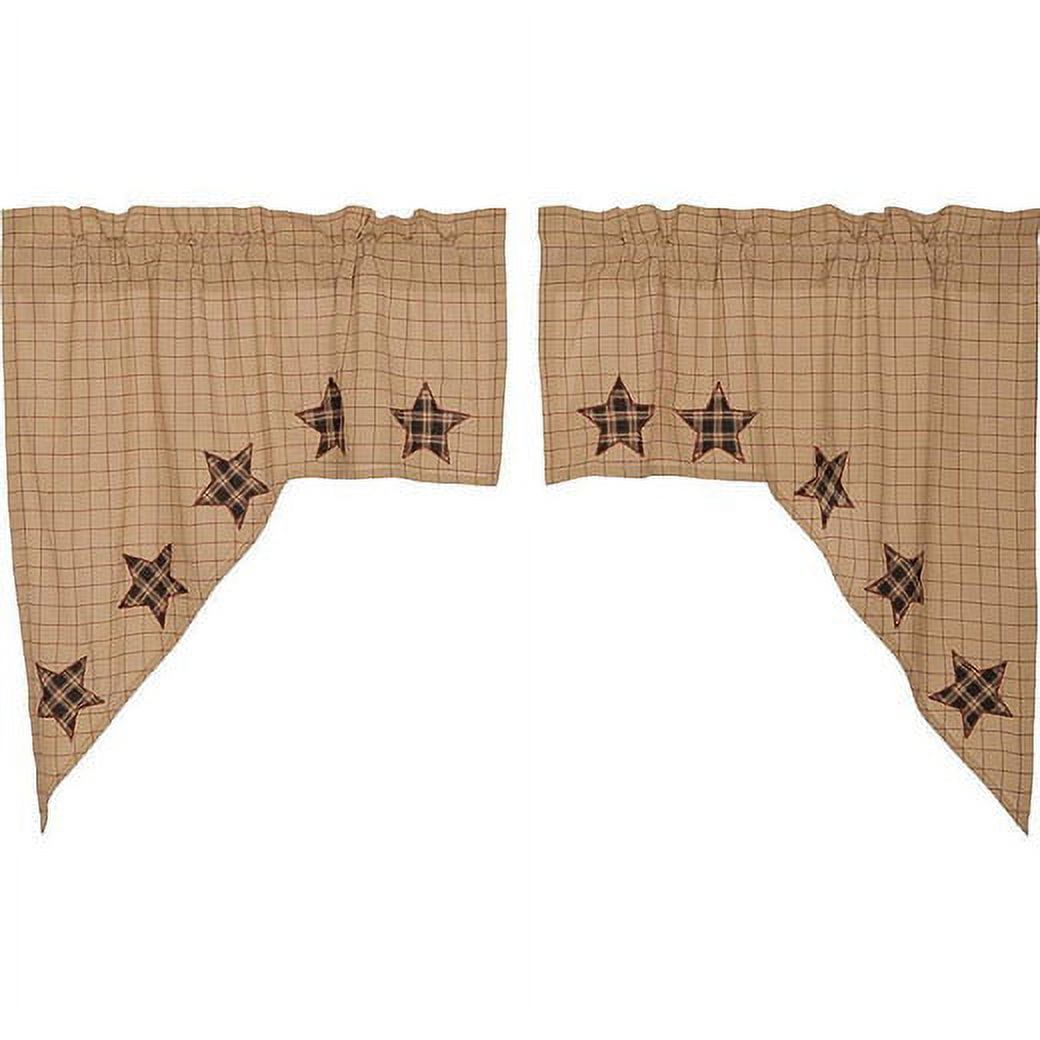 Black Cotton Applique Swag Set of 2 K524