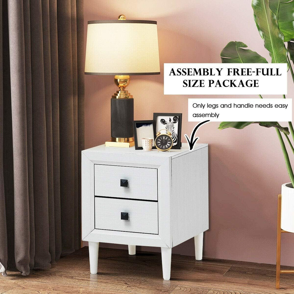 Wood Nightstands with 2 Drawers M526