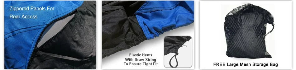 Blue Black All Weather Jet Ski Cover with Trailer Straps and Storage Bag M8631