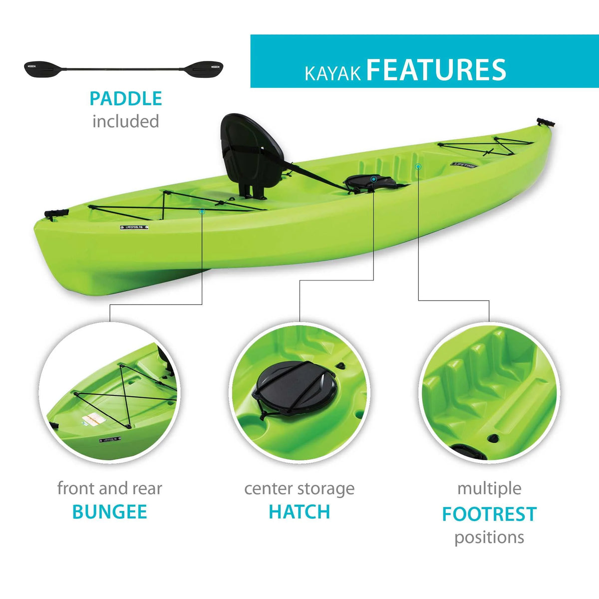 10 ft Sit-on-Top Kayak Lime Green C6652