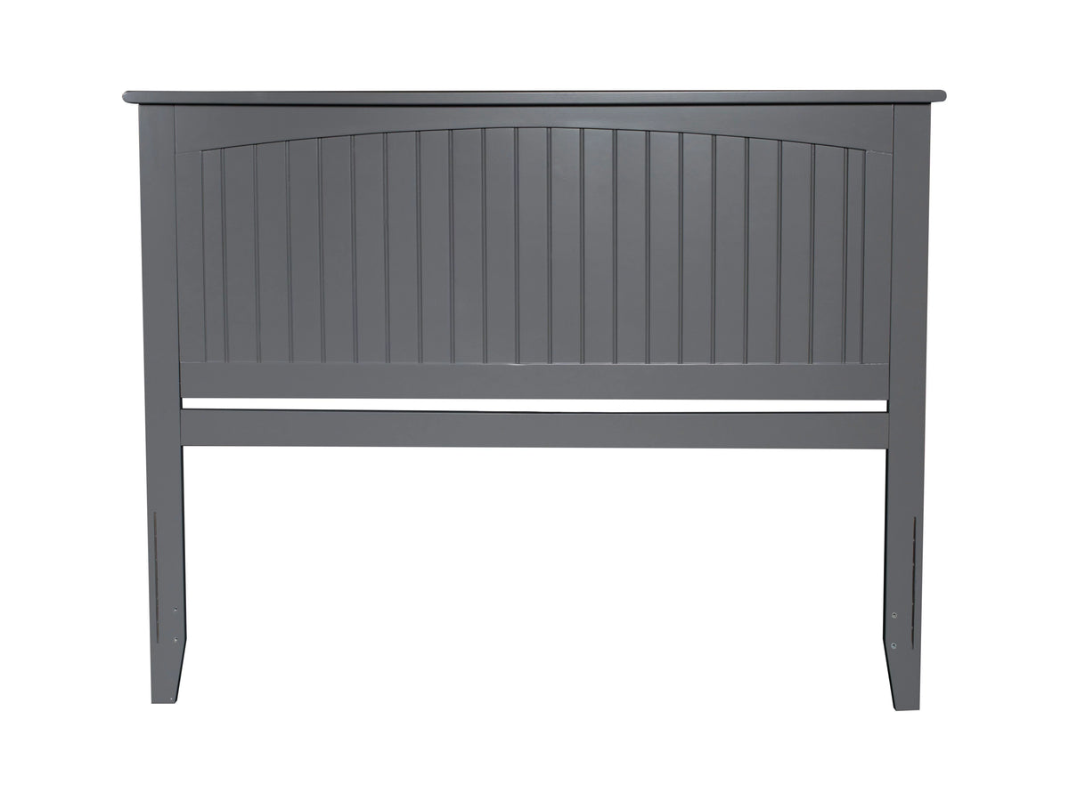 Queen Wood Panel Headboard with Device Charger in Gray H6078