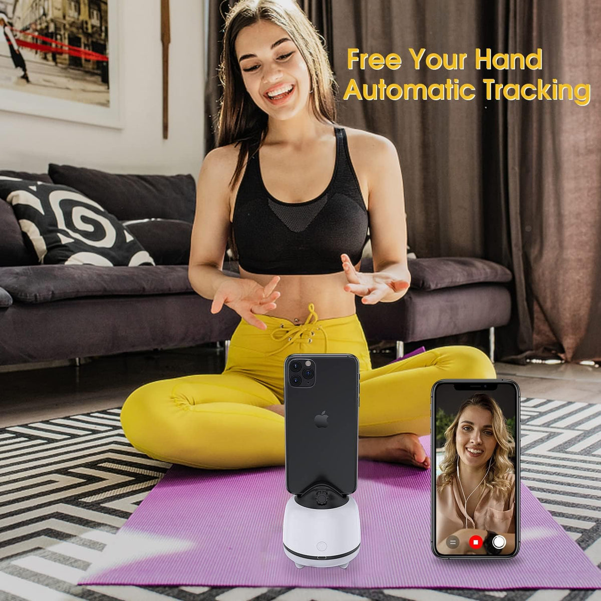 White 360° Rotation Motion Sensor Phone Holder, Pack of 2 T103891