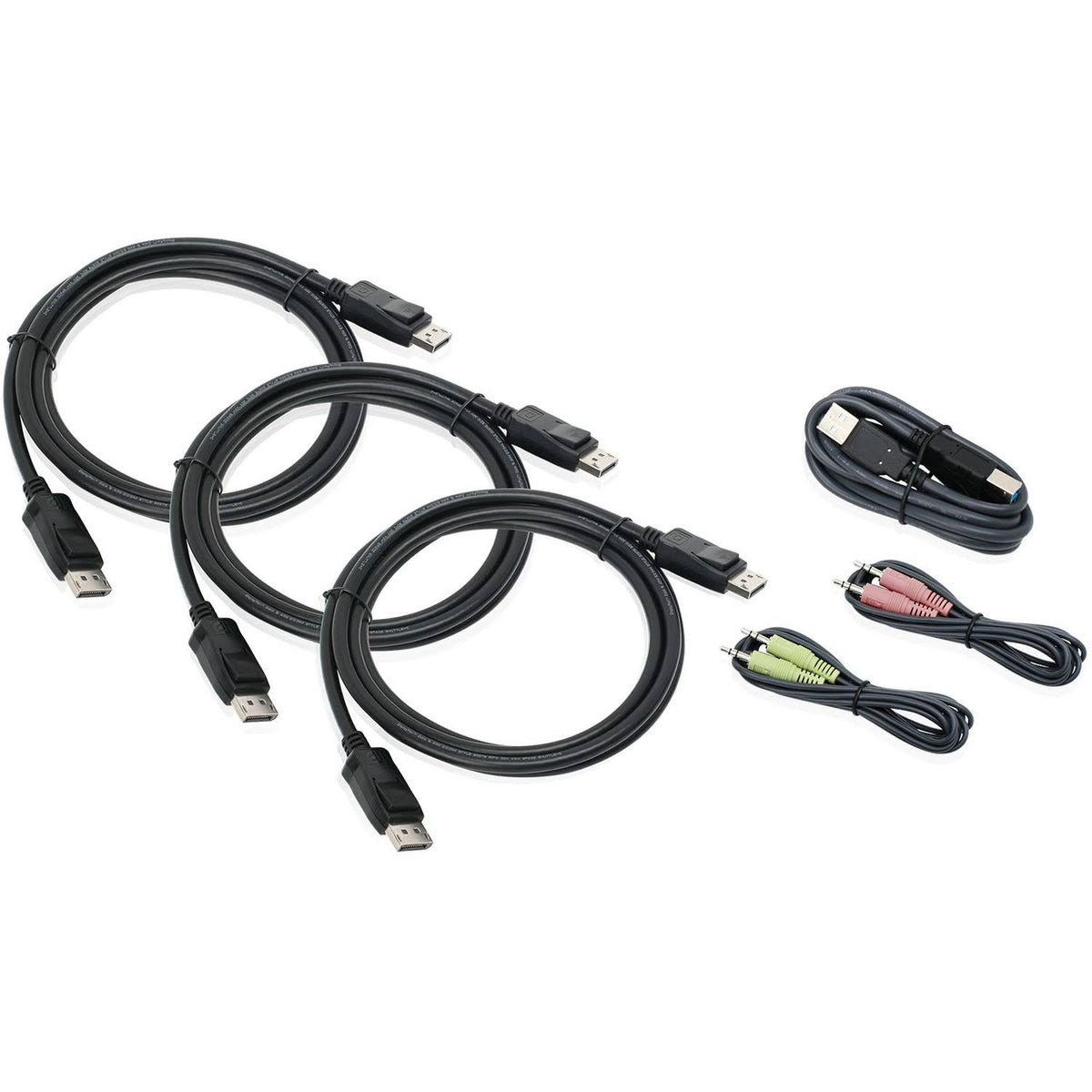 Triple View DisplayPort Cable Set with USB and Audio J2084