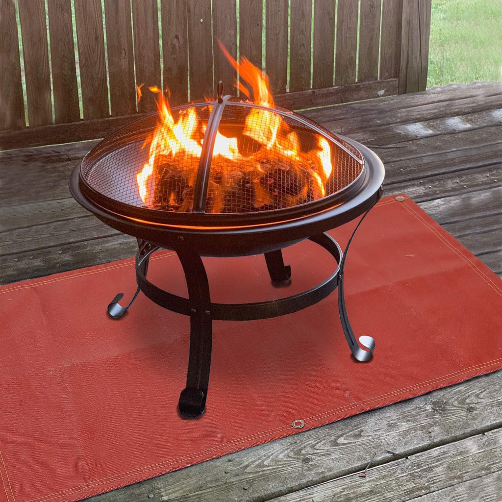 Fireproof Silicone Fire Pit Mat, Washable, 70”×58”, Pack of 2 C3996