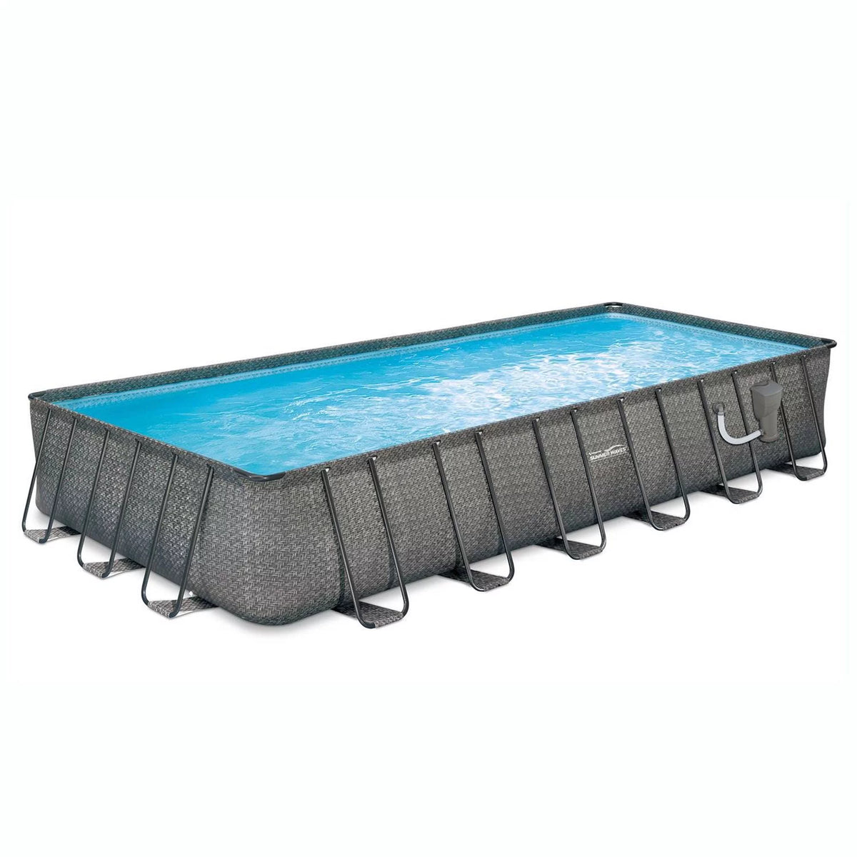 24 x 12 x 4.5' Rectangle Above Ground Frame Swimming Pool Set Z220085