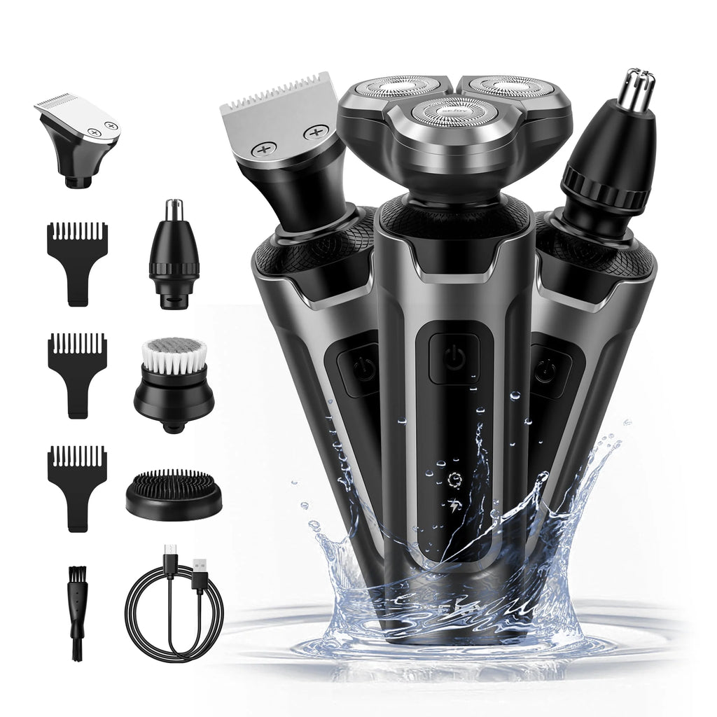 Men's 5 in 1 Cordless Rechargeable Waterproof Electric Shaver V635400