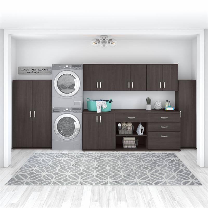 Storm Gray Floor Storage Cabinet with Drawer and Shelves D82058