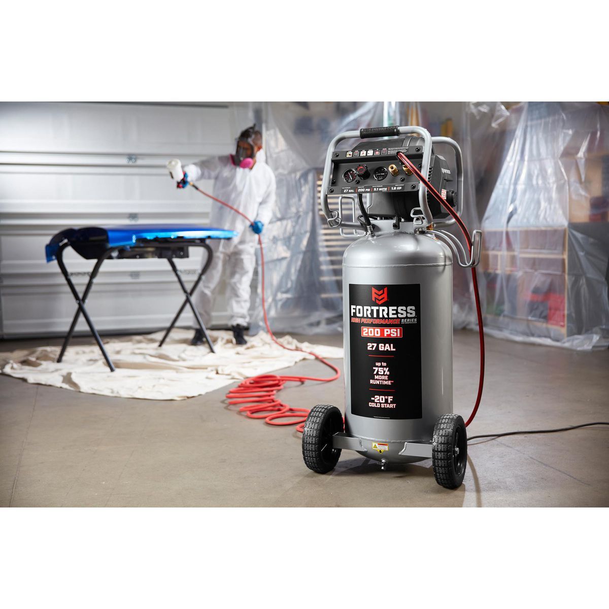 27 Gallon 200 PSI Oil-Free Vertical Air Compressor L100