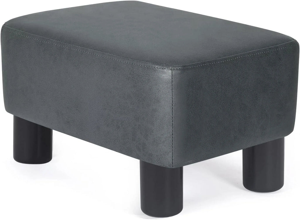 Fabric Rectangular Ottoman Footstool Dark Gray P983