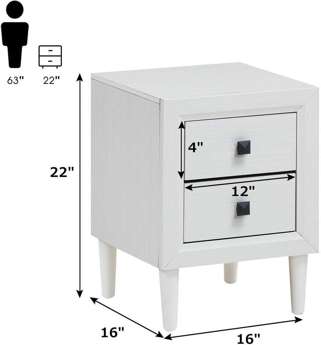 Wood Nightstands with 2 Drawers M526