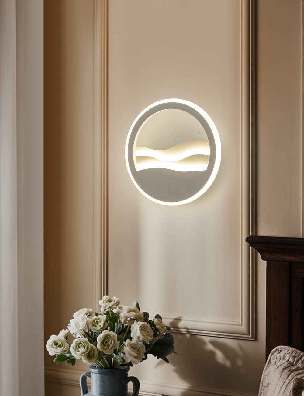 Modern LED Wall Sconce Light, 22W Three-Color Dimming Z928736