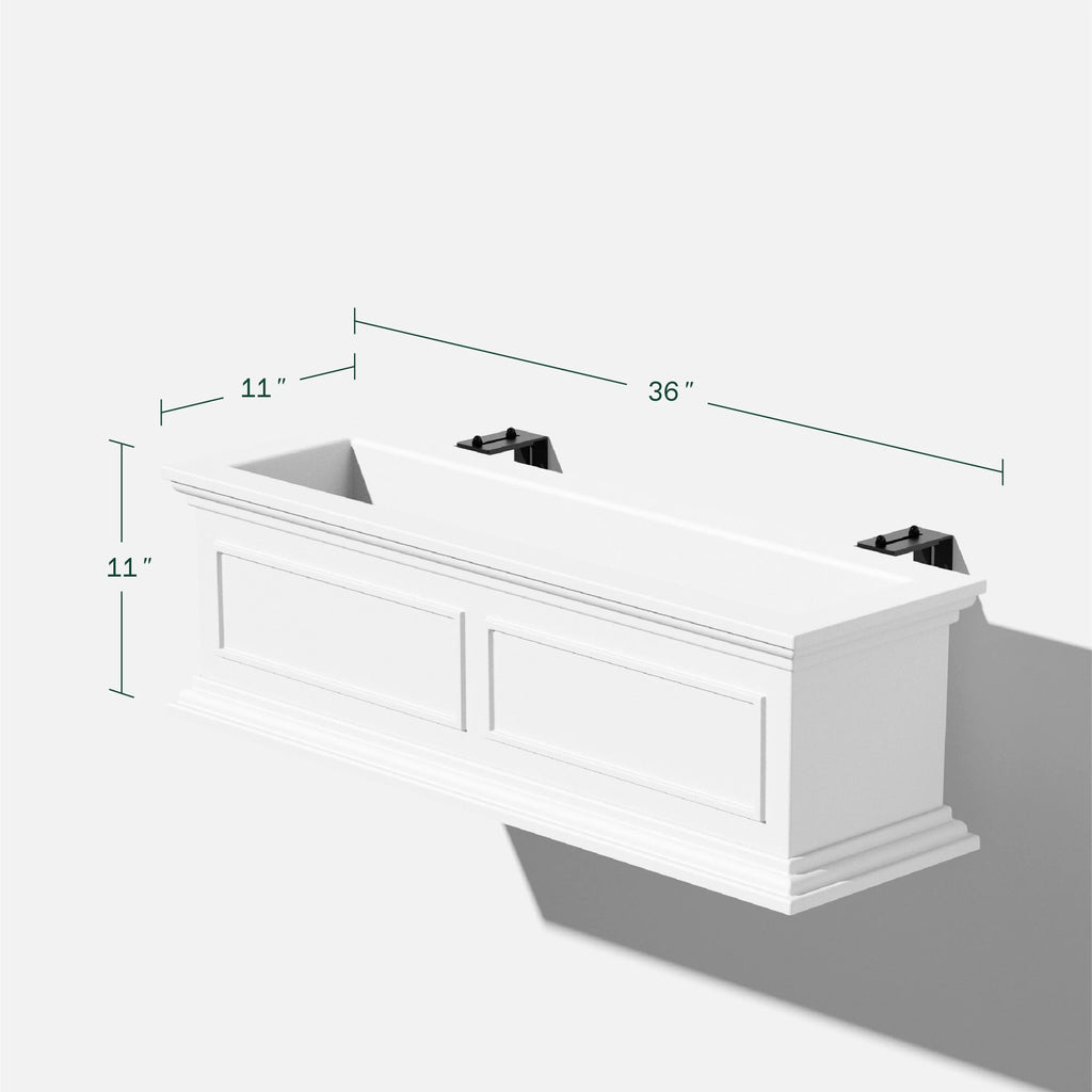 White 36" Railing Window Box Planter R973