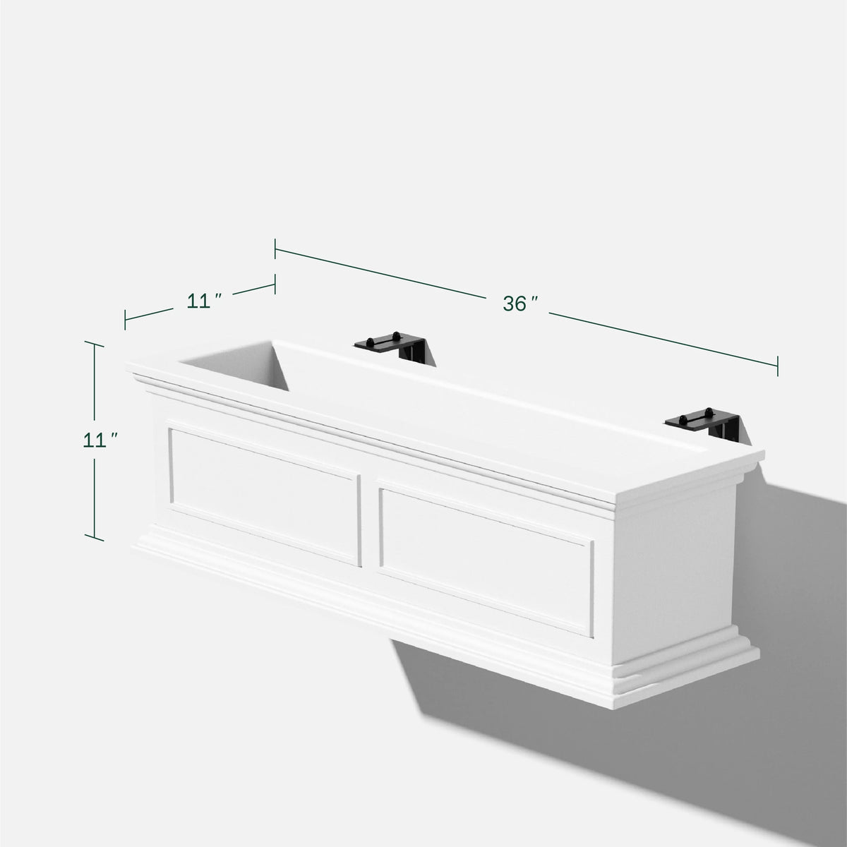White 36" Railing Window Box Planter R973
