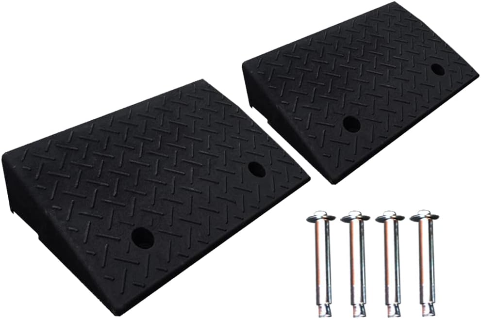 2PCS Curb Ramps 4.3" Height Heavy Duty Driveway Car Ramps I41218