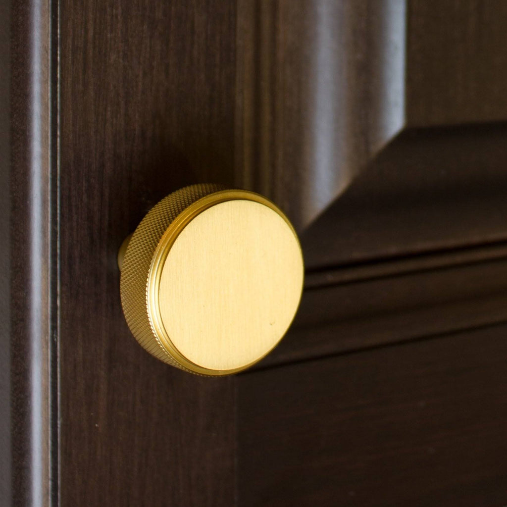 Satin Gold Solid Round Cabinet Knob, Pack of 5 I98977