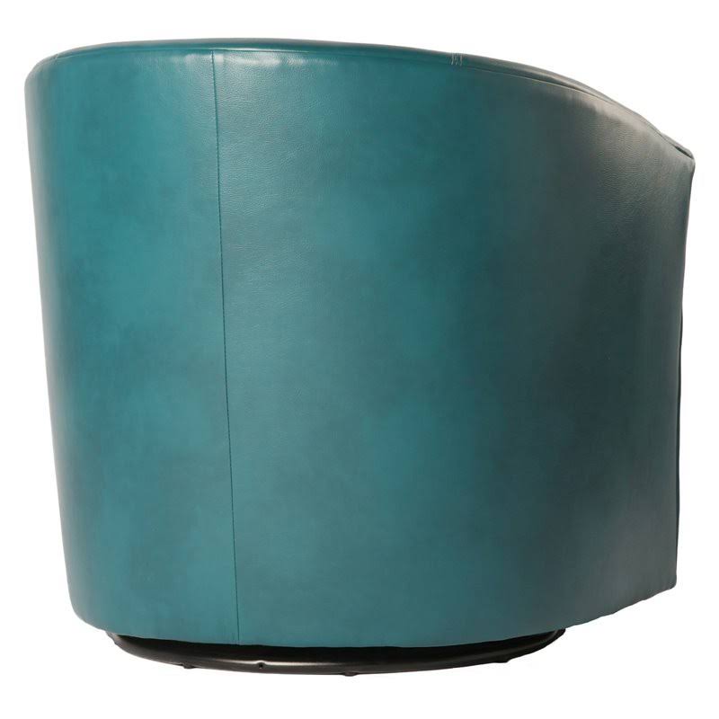 Agean Green Faux Leather Swivel Accent Chair D27001